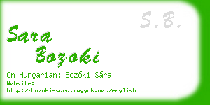 sara bozoki business card