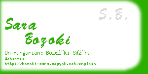 sara bozoki business card